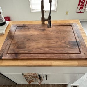 Black Walnut Sink Cover Cutting Board – Large Hardwood Stove Top Cover