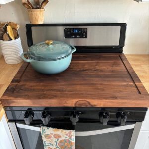 Black Walnut Stove Top Cover – Noodle Board, Cutting Board & Serving Tray | Solid Wood