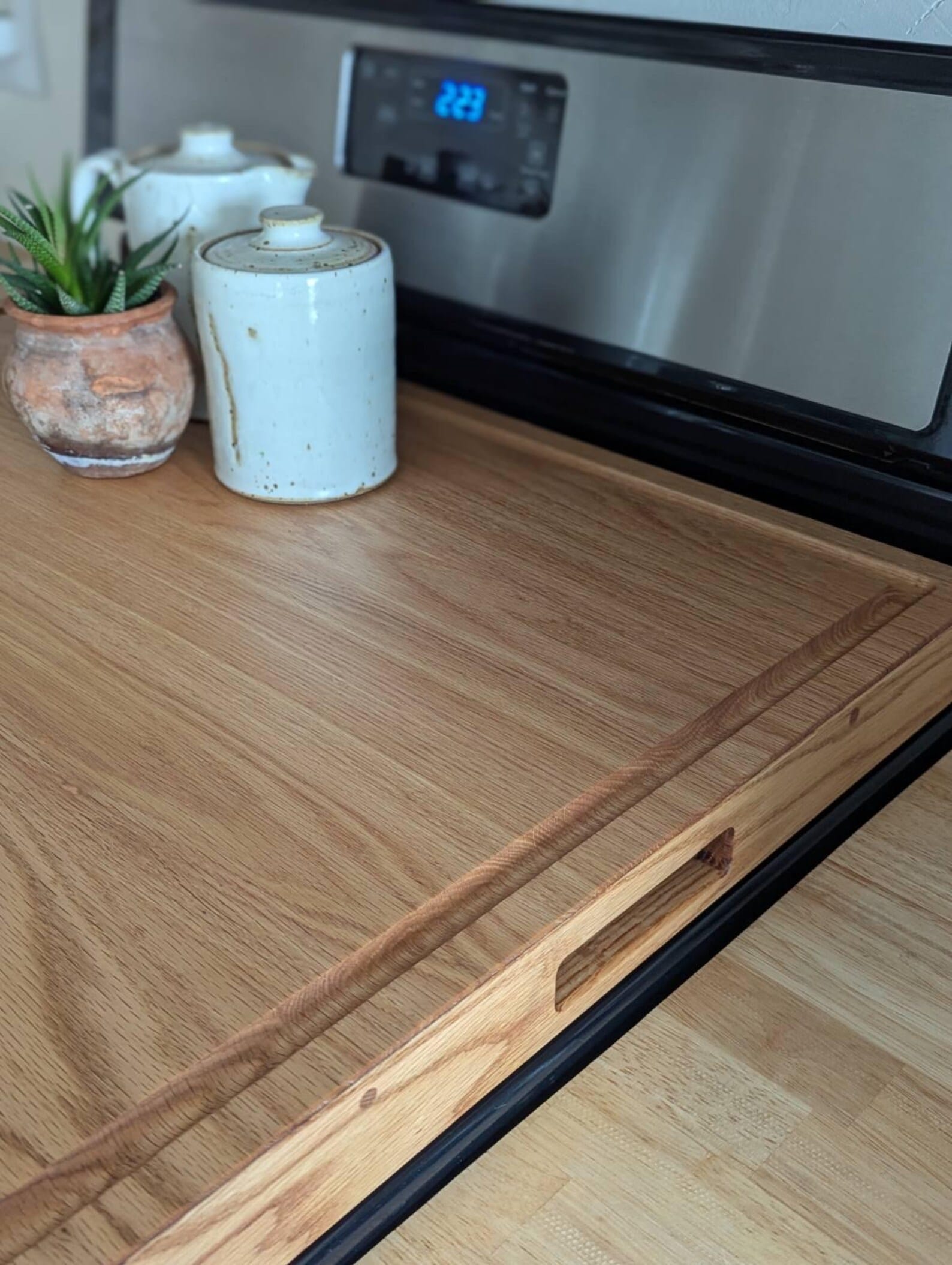 Black Walnut Stove Top Cover – Noodle Board, Cutting Board & Serving Tray - Image 5