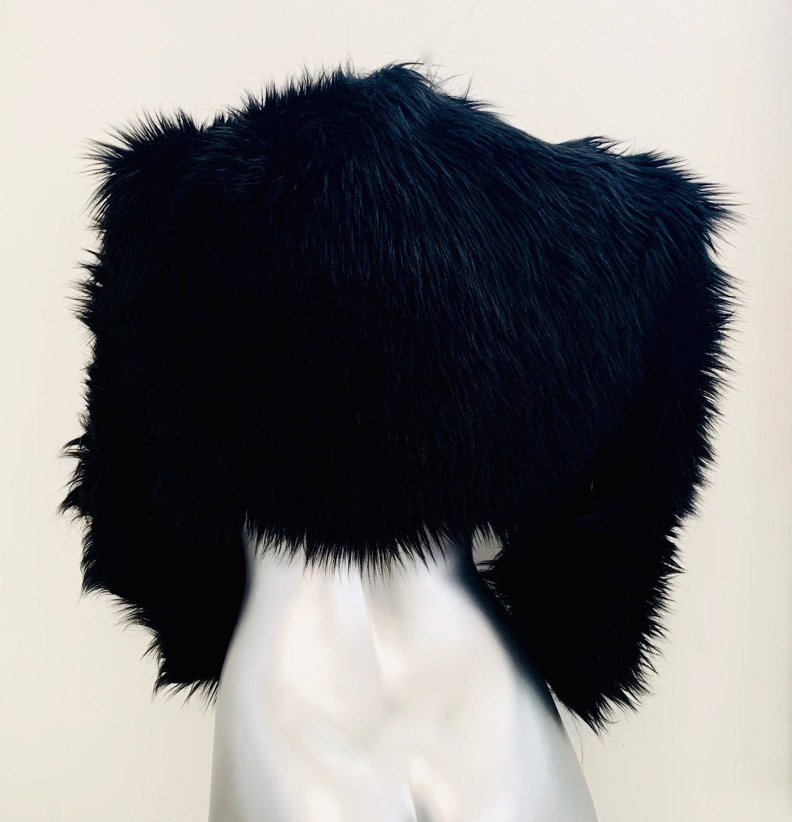 Black with Red Roses Unreal Faux Fur Shrug with Red Rose Floral Appliques - Image 4