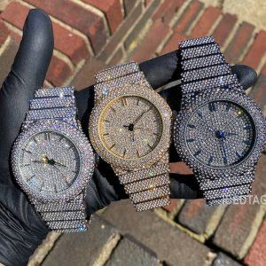 Blinged-Out Presidential Quartz Watch Elevate Your Style with Iced-Out Timekeeping