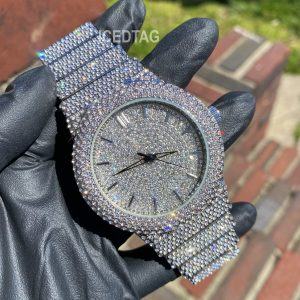 Blinged-Out Presidential Quartz Watch Elevate Your Style with Iced-Out Timekeeping