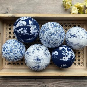 Blue Chinoiserie Decor Ball A Touch of French Toile Charm for Your Farmhouse