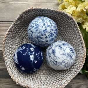 Blue Chinoiserie Decor Ball A Touch of French Toile Charm for Your Farmhouse