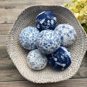 Blue Chinoiserie Decor Ball A Touch of French Toile Charm for Your Farmhouse