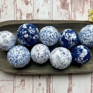Blue Chinoiserie Decor Ball A Touch of French Toile Charm for Your Farmhouse
