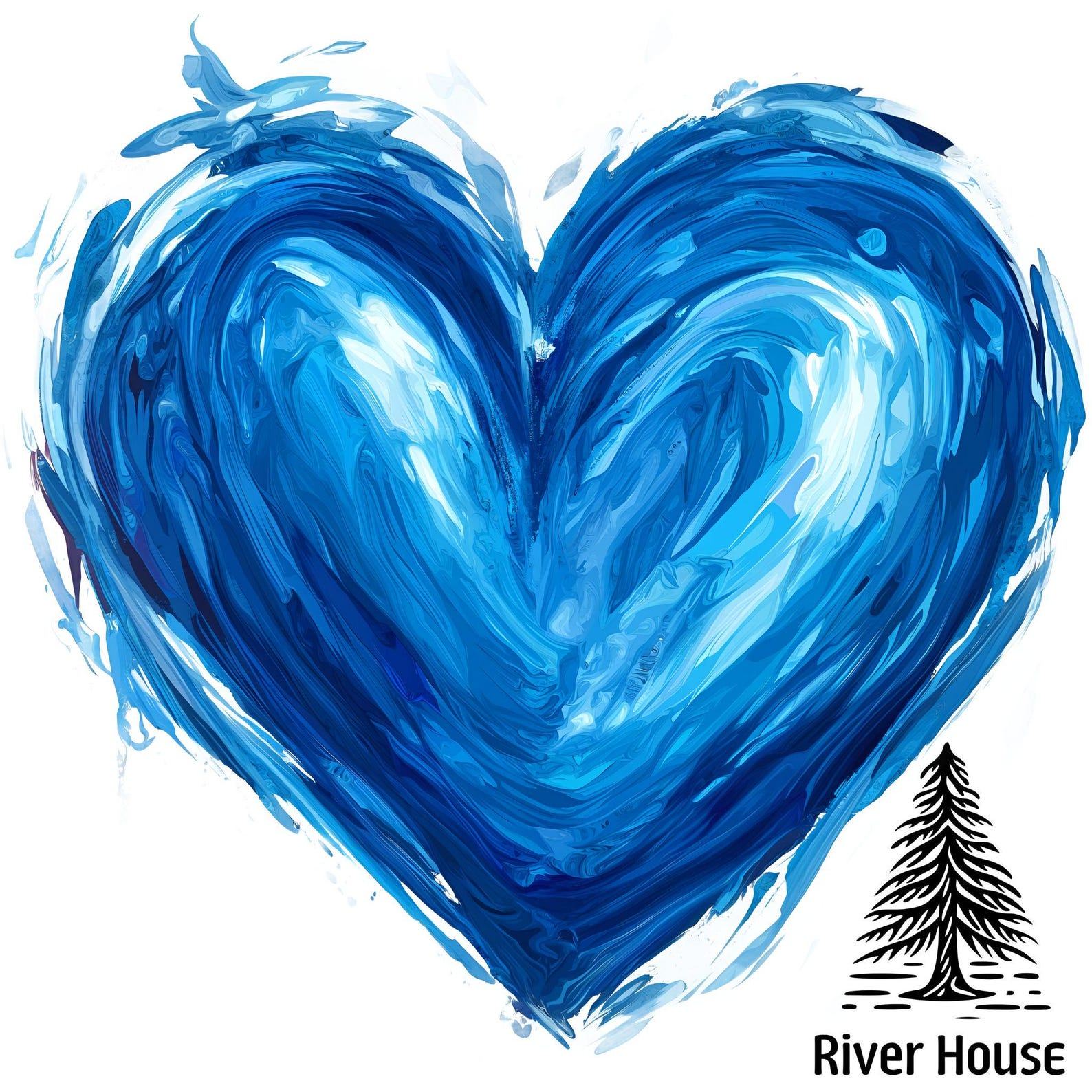 Blue Heart Icon Painted T-shirt Empowering Democrat Voters in the USA Election