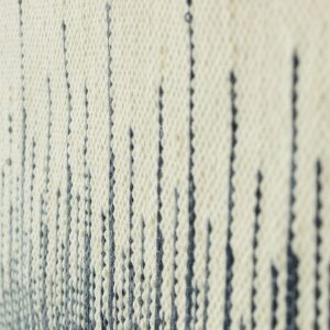 Blue Ombre Wool Tapestry – Handwoven Boho Wall Hanging – Mid-Century Modern Textile Art