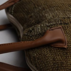 Bohemian Rhapsody A Symphony of Wool, Leather, and Ethnic Charm in a Unique 10×14″ Handbag (No. 62)