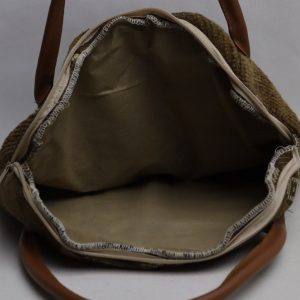 Bohemian Rhapsody A Symphony of Wool, Leather, and Ethnic Charm in a Unique 10×14″ Handbag (No. 62)