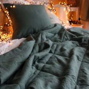 Bohemian Rhapsody Linen Bedspread Quilt, Throw Blanket, and Comforter for a Tranquil Bedroom Oasis