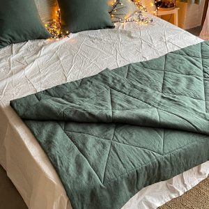 Bohemian Rhapsody Linen Bedspread Quilt, Throw Blanket, and Comforter for a Tranquil Bedroom Oasis