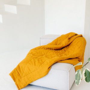 Bohemian Rhapsody Linen Quilted Bedspread for a Serene Sanctuary