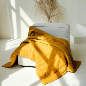 Bohemian Rhapsody Linen Quilted Bedspread for a Serene Sanctuary