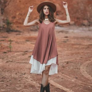 Bohemian Rhapsody Momoko Sandstone Midi Dress – Embrace Your Gypsy Spirit