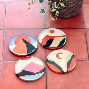 Boho Bliss Elevate Your Home with Unique Art Coasters (Set of 6)