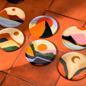 Boho Bliss Elevate Your Home with Unique Art Coasters (Set of 6)