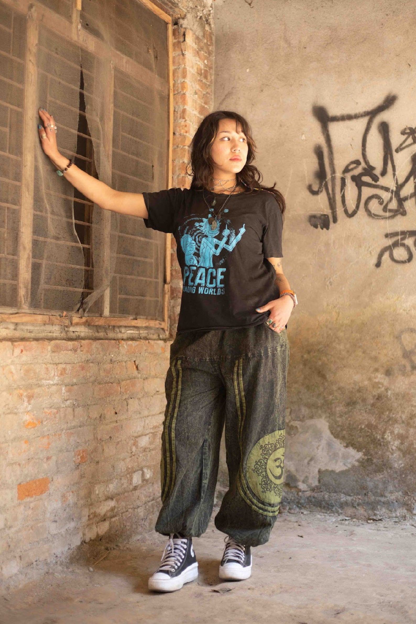 Boho-Chic Oversized Festival Trousers Sustainable, Handmade in Nepal - Image 2