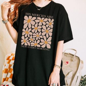 Boho Christian T-Shirt Embrace God’s Daily Renewal with “His Mercies Are New Every Morning