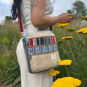 Boho Hemp Mini Bag Eco-Friendly Crossbody Purse for Festivals and Everyday Style