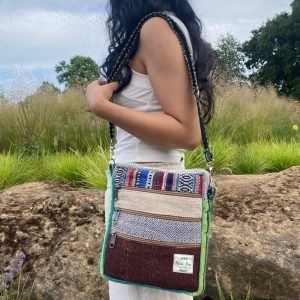 Boho Hemp Mini Bag Eco-Friendly Crossbody Purse for Festivals and Everyday Style