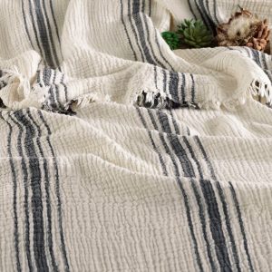 Boho King Size Cotton Gauze Throw Blanket Soft, Breathable, and Stylish Bedding