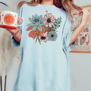 Boho Wildflowers A Symphony of Nature on a Personalized Floral Shirt