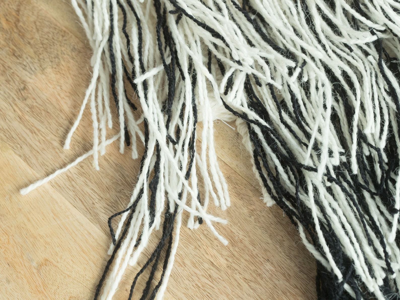 Boho Wool Macrame Wall Hanging – Handwoven Tapestry Textile Art Decor