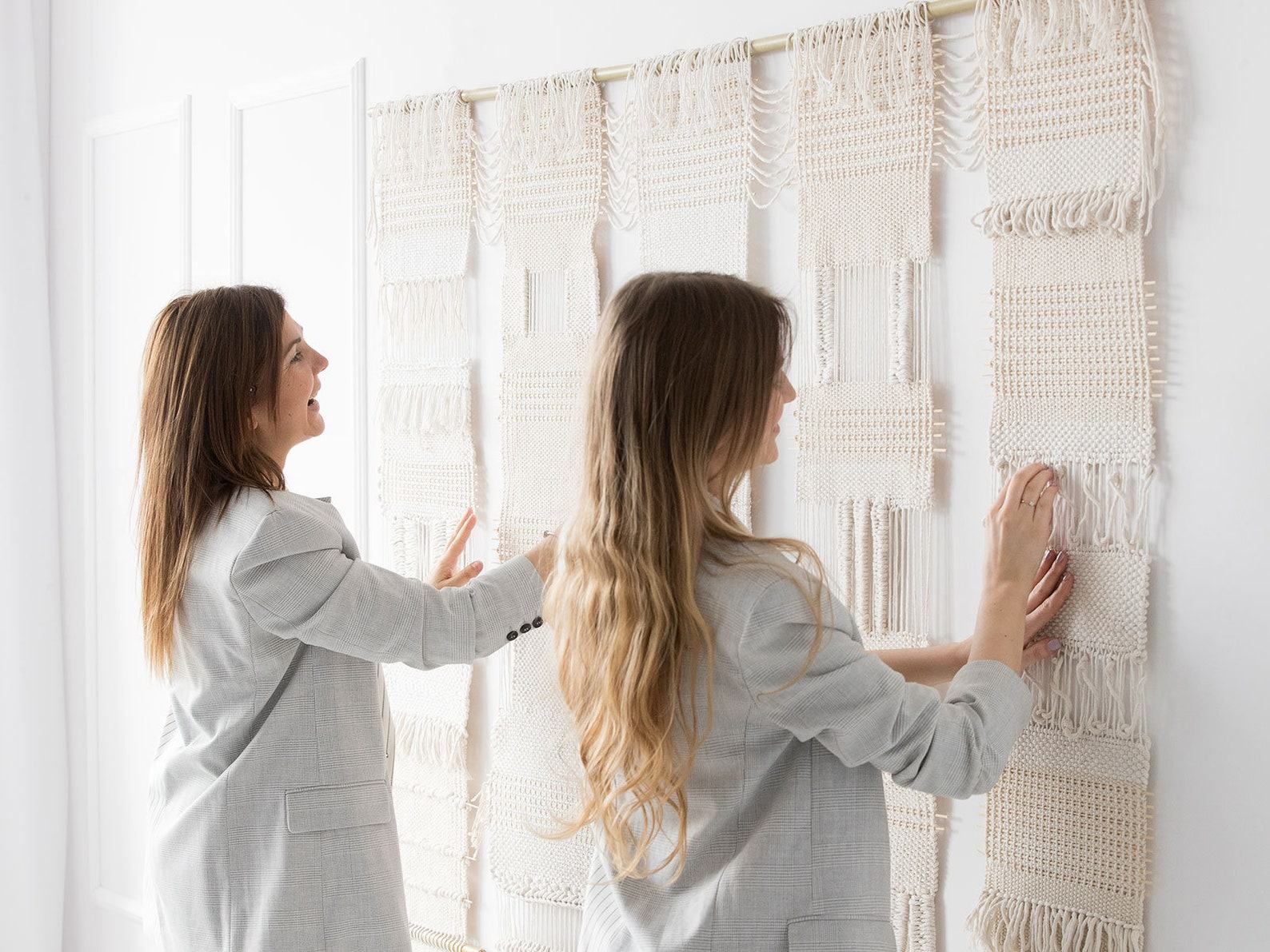 Boho Woven Wall Hanging Nature Tapestry – Fiber Art Decor for Bohemian Home