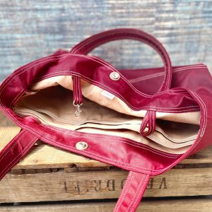 Bordeaux Waxed Canvas Tote Versatile Handbag, Interesting  Item for Loved Ones