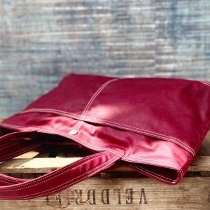 Bordeaux Waxed Canvas Tote Versatile Handbag, Interesting  Item for Loved Ones