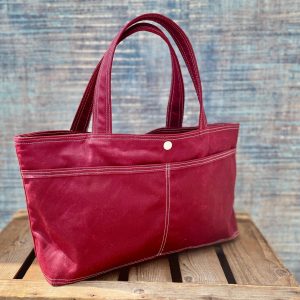 Bordeaux Waxed Canvas Tote Versatile Handbag, Interesting  Item for Loved Ones
