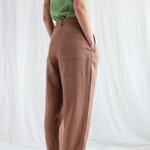 Boxy Linen Tapered Leg Trousers Effortless Style, Ready to Ship