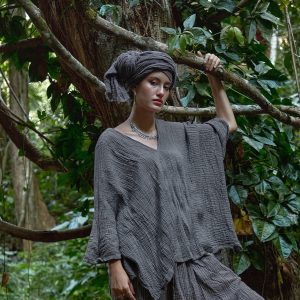 Breezy Bluish Gray Kaftan Elevate Your Summer Style with Comfort and Versatility