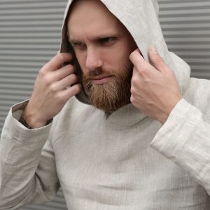 Breezy Linen Hoodie Embrace Summer Comfort in Natural Style