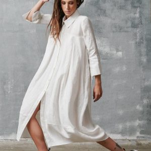 Breezy Linen Shirt Dress Elevate Your Summer Style with A92008