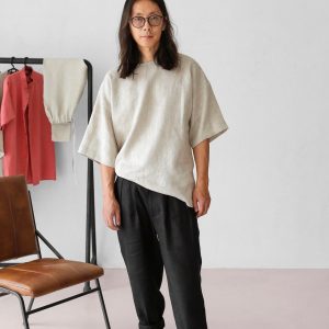 Breezy Linen T-Shirt Oversized Comfort and Style for Men