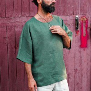 Breezy Linen T-Shirt Oversized Comfort and Style for Men