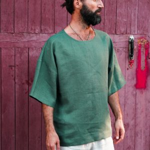 Breezy Linen T-Shirt Oversized Comfort and Style for Men