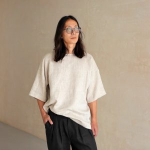 Breezy Linen T-Shirt Oversized Comfort and Style for Men