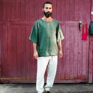 Breezy Linen T-Shirt Oversized Comfort and Style for Men