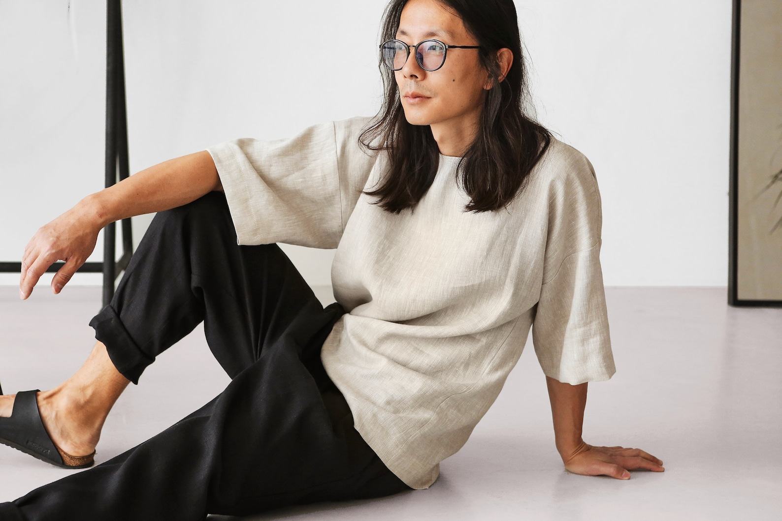 Breezy Linen T-Shirt Oversized Comfort and Style for Men - Image 5