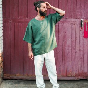 Breezy Linen T-Shirt Oversized Comfort and Style for Men