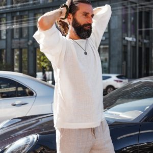 Breezy Linen T-Shirt Oversized Comfort for the Modern Man