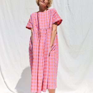 Breezy Seersucker Maxi Dress SILVINA by OFFON CLOTHING