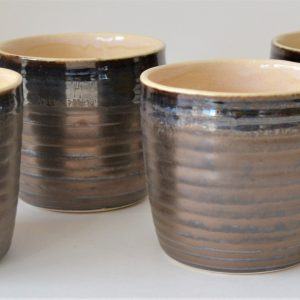 Bronze Pottery Glazed Whiskey Glass Personalized Anniversary Item for Him