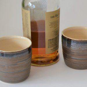 Bronze Pottery Glazed Whiskey Glass Personalized Anniversary Item for Him