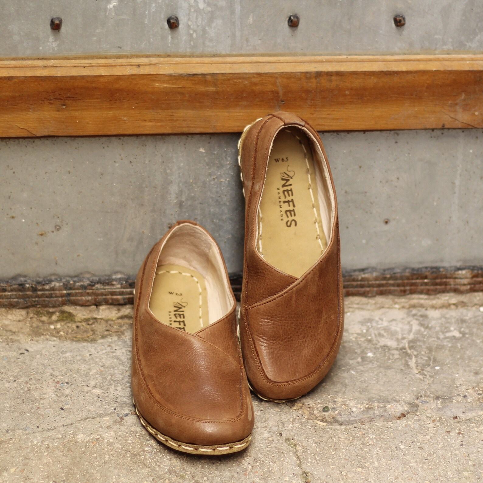 Brown Leather Grounding Shoes Women – Handmade Barefoot Minimalist Zero Drop