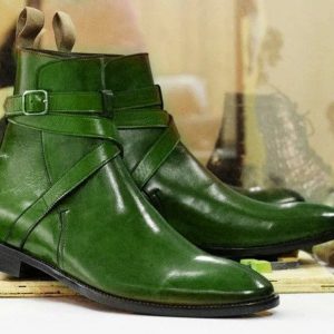 Burgundy Jodhpur Boots  Handmade Goodyear Welted Ankle Boots for Men