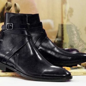 Burgundy Jodhpur Boots  Handmade Goodyear Welted Ankle Boots for Men